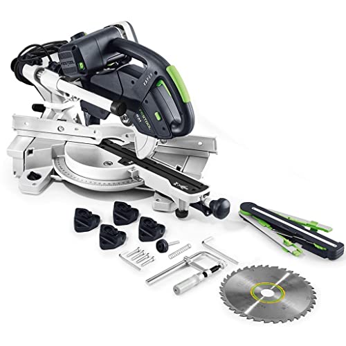 Festool Kapp-Zugsäge KS 60 E-Set KAPEX (mit Kreissägeblatt WOOD UNIVERSAL, Schraubzwinge, LED-Schlaglicht, Winkelschmiege, Erhöhung, Innensechskantschlüssel)