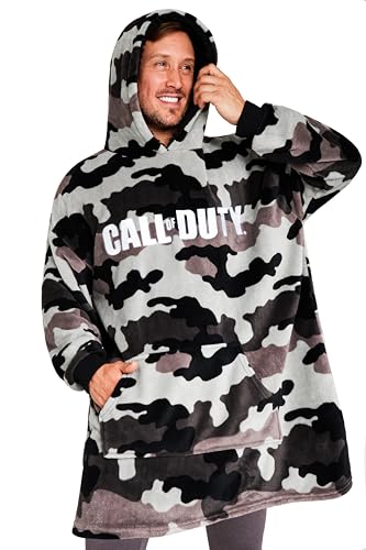 Call of Duty Hoodie Decke Herren Teenager, Oversize Fleece Hoodie Herren Camouflage, Decken Poncho, Gaming Geschenke für Männer (Khaki-Camouflage)