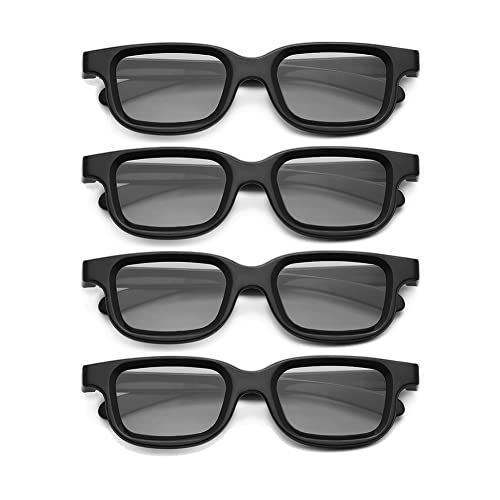 Tagtight 4 Teilige Polarisierte Passive 3D-Brille, 3D Brille für Cinema IMIX-Bildschirm, 3D TV, PC-Spiele oder RealD, Video,