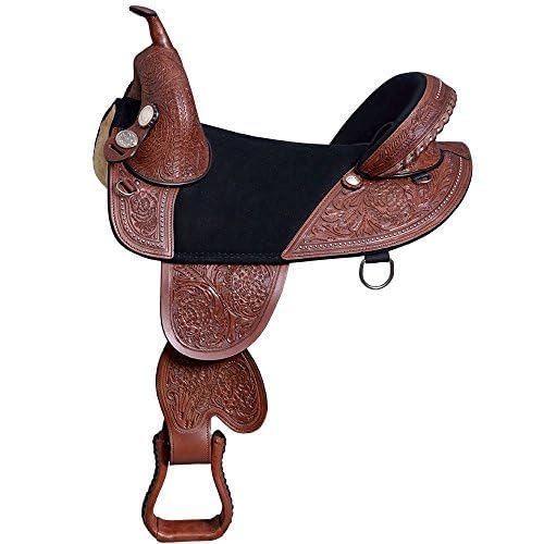 Y & Z Unternehmen 25,4 cm 27,9 cm & 30,5 cm Jugend Kind Western Premium Leder baumlosen Pferd Pony Sattel Tack, schwarz, 10.5