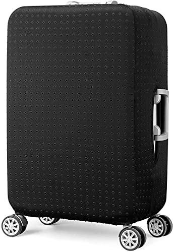EBETA Elastisch Kofferhülle Kofferschutzhülle Gepäck Cover Reisekoffer Hülle Koffer Schutzhülle Luggage Cover mit Reißverschluss und Band (Schwarz, L)