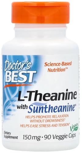 Doctor's Best - L-Theanin mit Suntheanine | Unterstützt Entspannung und Stressabbau - 150mg - 90 Kapseln