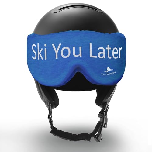 Two Horizons Skihelm Visier Schutz | Visierschutz für Skihelme mit Visier | Schutz vor Kratzern | Mikrofaser Putztuch | Ski Helmet Visor Cover | Visierhelm Schutz Überzug elastisch | Kratzschutz