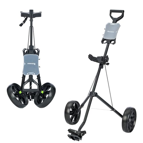 XDriveMax GC01 Golf Trolley,Golftrolley Klappbar 2 Rad,Leichter Golf Cart für Golfschläger(schwarz)