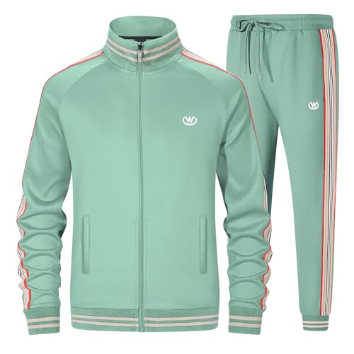 W JIANWANG Herren Trainingsanzug Jogginganzug Sportanzug Tracksuits 2 Teiliges Lässiges Athletisches Jogging 5020-L