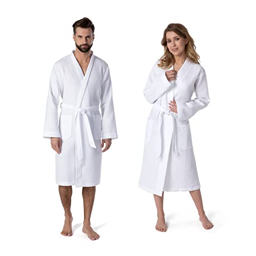 Möve Homewear Kimono Waffelpiquée in Gr. M aus 100 % Baumwolle, snow