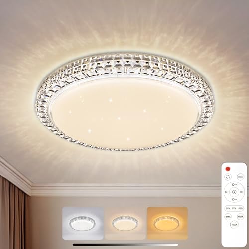 AmazeFun LED Deckenleuchte Dimmbar - 28W 2600lm Deckenlampe mit Fernbedienung - Modern Deckenlampe Led Warmweiß für Schlafzimmer Wohnzimmer Kinderzimmer Küche Flur (28W - 30CM)