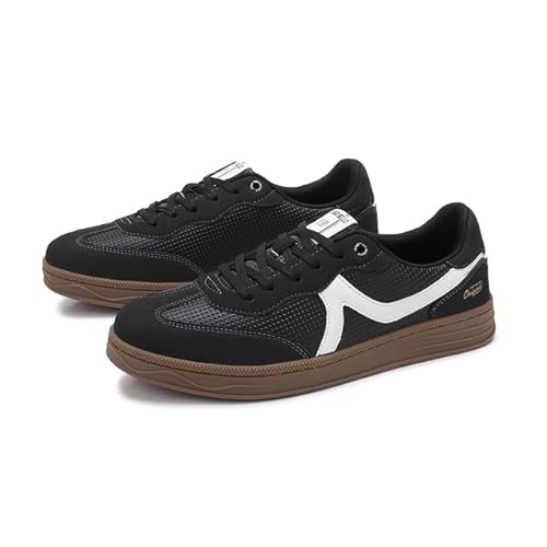 ARRIGO BELLO Schuhe Herren Sneaker Damen Leder Sportschuhe Jogging Unisex Freizeitschuhe Turnschuhe Walkingschuhe Größe 36-46 (A Schwarz, Größe 37)