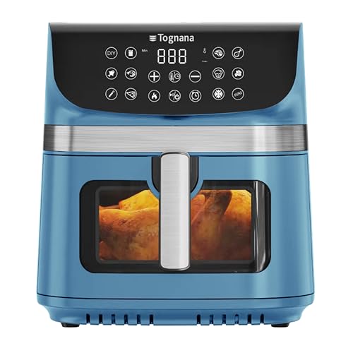 Tognana Iridea 9L Luftfritteuse, Doppelwiderstand, Digitalanzeige, Timer, 80-200°C, Fenster, 2200W, Zuckerpapier