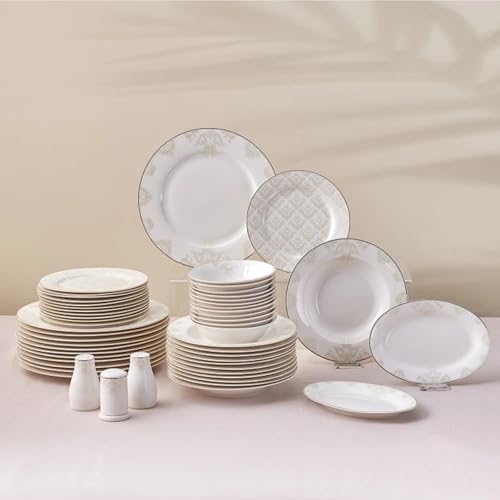 Karaca 53-teiliges Tafelservice, Dinner Set für 12 Personen - White - 53 Piece