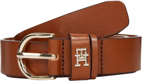 Tommy Hilfiger Damen Gürtel Essential Effortless 2,5 cm Ledergürtel, Braun (Cognac), 95 cm