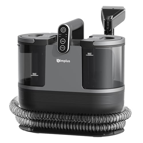 SIMPLUS Waschsauger Polsterreiniger 1200W mit Heißwasserfunktion, 16 kPa Nasssauger Teppichreiniger mit 1,5L Tank, Tiefenreinigung für Sofa, Teppich & Auto
