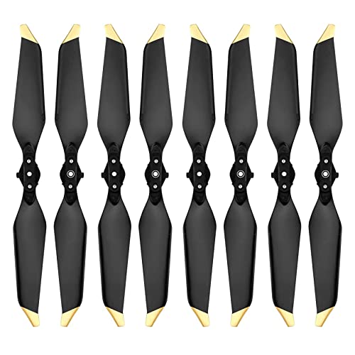 Tosiicop 4 Paar Mavic Pro/Mavic Pro Platinum Propeller Ersatzpropellerblätter Geräuscharmes Quick-Release 8331F Flügel für DJI Mavic Pro/Mavic Pro Platinum Drohnen Zubehör Gold Spitzen