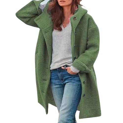 Wintermantel Elegant locker sitzend Damen, warm, für den Winter, modisch, Reversjacke, Mäntel Lang Wollmantel