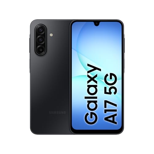 Samsung Galaxy A17 5G AI Smartphone, KI-Handy mit Android, Dünner 7,5-mm-Rahmen, 50-MP-Kamera, 128 GB Speicher, 4 GB RAM, 5.000-mAh-Akku, Black, 2,5 Jahre Herstellergarantie