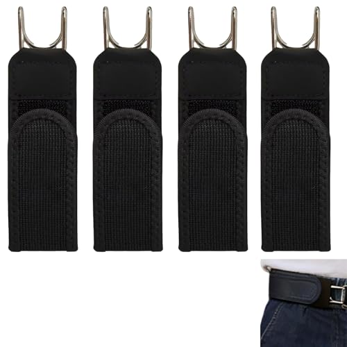 Generisch 4 Pack Unsichtbarer Elastischer Gürtel Mit Metallhaken Verstellbarer Gürtel Ohne Schnalle Mit Metallhaken Und Klettverschluss Unisex Dehnbarer Gürtels Ohne Schnalle Für Damen Herren Leicht