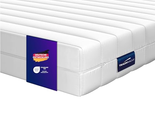 Traumnacht Basic 2 in 1 Duo - orthopädische 7- Zonen Kaltschaummatratze, Härtegrad 2 und 3, Öko-Tex zertifiziert 80 x 200 cm, Höhe 12 cm, produziert nach deutschem Qualitätsstandard