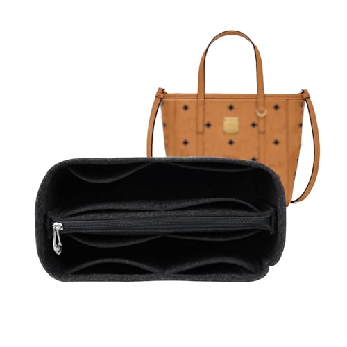 Lckaey Geldbörsen-Organizer für MCM-Tragetasche, Organizer, Größe M, 3020 Schwarz / Grau