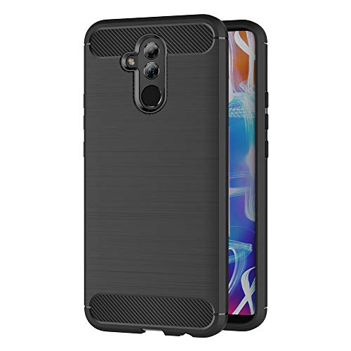 AICEK Hülle Compatible Huawei Mate 20 Lite, Schwarz Silikon Handyhülle für Huawei Mate 20 Lite Schutzhülle Karbon Optik Soft Case (6,3 Zoll)
