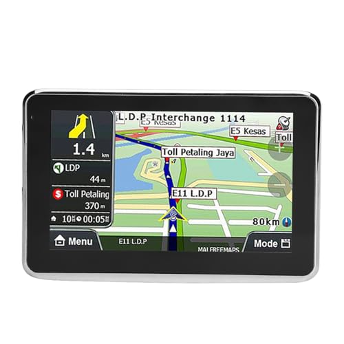 Keenso GPS Navigationssystem Universal 5 Zoll Touchscreen für Auto LKW 256MB 8GB MP3 FM Europa Karte/Lebenszeitkarten/Live-Verkehr/Live-Parken/Fahrerwarnungen/Automatische Stimme