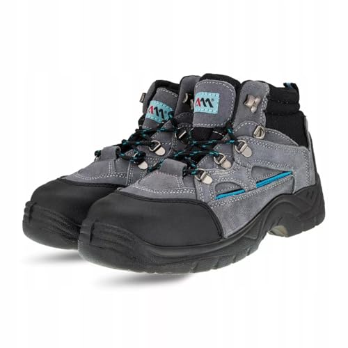 ARTMAS BTMAS B Sicherheitsschuhe Herren Damen SB E SR – Leder Arbeitsstiefel mit Stahlkappe, rutschfest, öl- und benzinbeständig, bequem, Größe 44