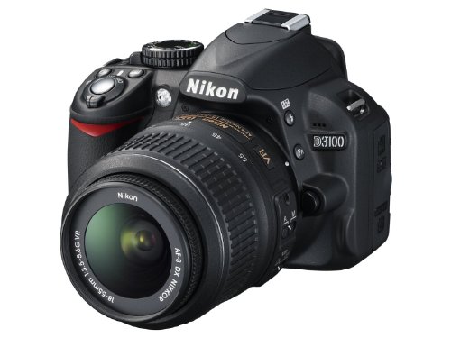 Nikon D3100 SLR-Digitalkamera (14 Megapixel, Live View, Full-HD-Videofunktion) Kit inkl. AF-S DX 18-55 VR Objektiv schwarz