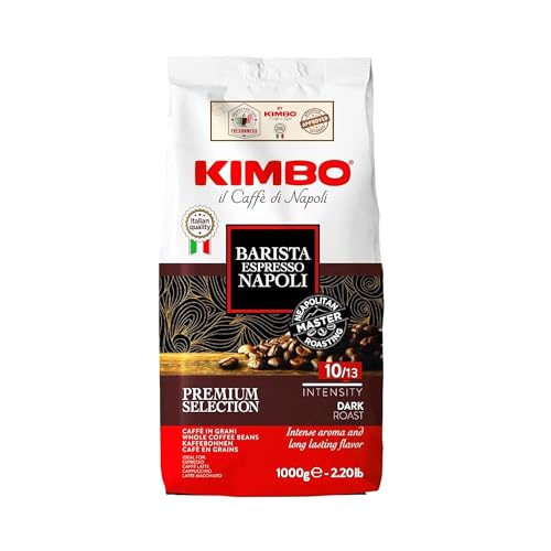 Kimbo Espresso Napoletano ganze Kaffeebohnen, dunkle Röstung, 1kg Beutel