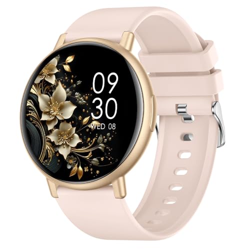 AcclaFit Smartwatch Damen Herren, 1.38 Zoll HD-Display Smart Watch mit Bluetooth Anrufe, Fitness Tracker mit Herzfrequenz SpO2 Schlafmonitor Schrittzähler, IP68 Wasserdicht Fitnessuhr für Android iOS
