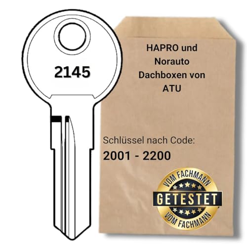 bayesen Ersatzschlüssel Kompatibel mit HAPRO und Norauto Dachboxen von ATU - Hochwertiger Ersatz Schlüssel für Skiboxen und Fahrradträger - Online Schlüsseldienst [Code - 2144]