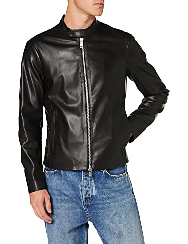 Armani Exchange Herren Eco-leather Blouson Bomberjacke, Schwarz, XS