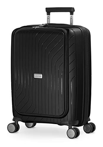 HAUPTSTADTKOFFER TXL - Handgepäck mit Laptopfach Hartschalen Trolley, Business Trolly, Roll-Reisekoffer 4 Doppel-Rollen, 55 cm, 42 L, Titan