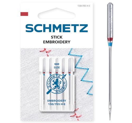 SCHMETZ | 5 Nähmaschinennadeln | Stick (Embroidery) | 130/705 H-E | Nadeldicke 75/11 | auf jeder gängigen Haushaltsnähmaschine einsetzbar