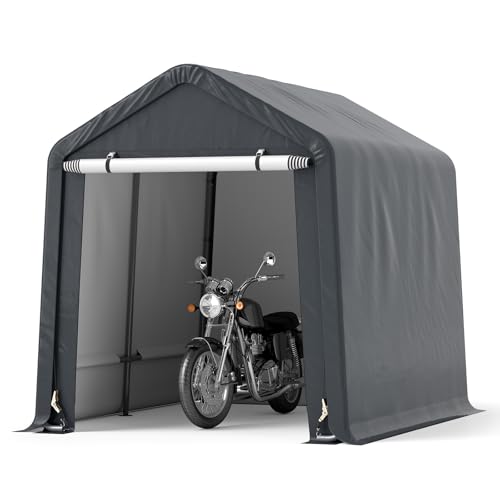 COSTWAY Gerätehaus 195x240x214cm, Fahrradgarage Geräteschuppen Zeltgarage Garagenzelt Gartenschuppen Lagerzelt Fahrradschuppen Gerätezelt Aufbewahrungsgarage Allzwecküberdachung