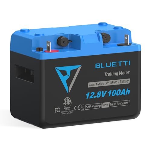 BLUETTI 12,8V 100Ah LiFePO4 Lithium Batterie mit Bluetooth, Eingebautes 300A BMS, 6000+ Zyklen, IP65 Wasser- & staubdicht, 10 Jahres Lebensdauer für RV, Boot, Solar Off-Grid