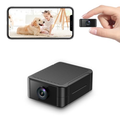 Liretope Mini Kamera, 4K HD WLAN Überwachungskamera Innen Für Live Übertragung Handy APP, WiFi Camera Nachtsichtkamera mit Bewegungsmelder/Lange Batterielaufzeit/Cloud-Speicherplat