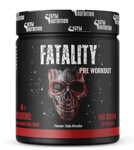 FATALITY - Ultra Hardcore Booster Pre Workout - Pulver - 2023 USA Matrix - Pre Workout Booster Gym - ATP + L-Arginin + Citrullin + Beta Alanin + Koffein 450g Cola Kirsche Geschmack - Fitness Booster