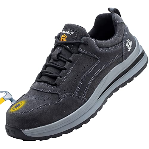 TAERGU S3 Sicherheitsschuhe Herren-Leder S1 Arbeitsschuhe SBP Leicht Stahlkappenschuhe Safety Shoes,922,Schwarz,EU41