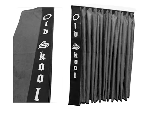 LKW Gardinen passend für Man TGX, TGS ab 2020, grau mit schwarzer Kante aus Kunstleder Old Skool