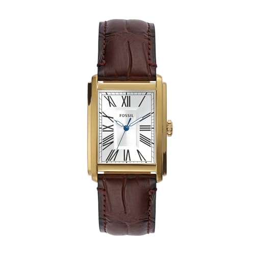 Fossil Carraway Uhr für Herren, Quarz-Dreizeigerwerk mit Leder- oder Edelstahlarmband