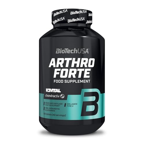 BioTechUSA Arthro Forte, Nahrungsergänzungsmitteltablette mit Pflanzenextrakten, MSM, Glukosamin, Chondroitin, MSM, hydrolysiertem Knorpelpulver und Vitamin C, 120 Tabletten