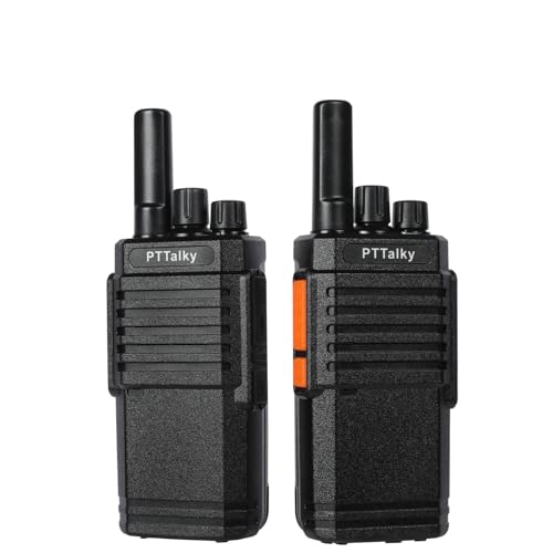 PTTalky Walkie Talkie für Erwachsene PMR Funkgeräte 16 Kanäle VOX CTCSS/DCS Wiederaufladbares walki talki Erwachsene (2 Stück, Schwarz)