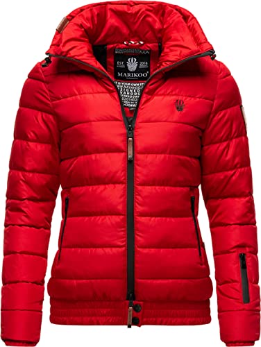 MARIKOO Damen Winter Steppjacke Poison Rot Gr. S