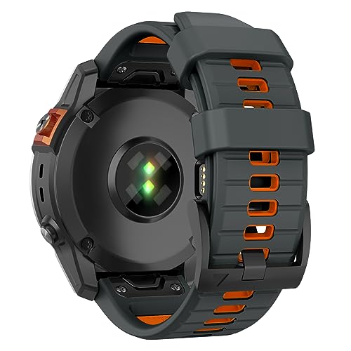 MYSNBKN 26mm Quick Fit Armband für Fenix 8 51mm/Fenix 7X Pro/Fenix 7X/Fenix 6X/Fenix 6X Pro/Fenix 5X/Fenix 5X Plus/Fenix 3/3 HR, weiches Silikon Ersatzband