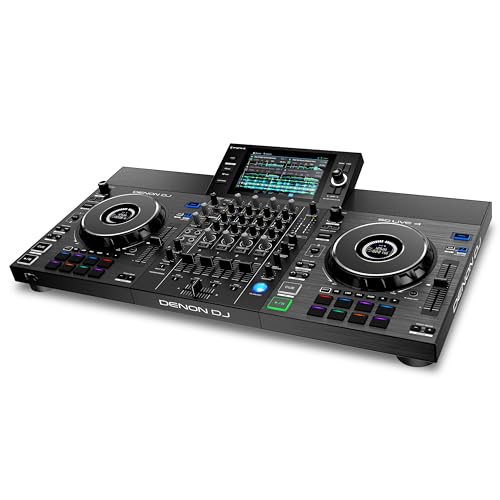 Denon DJ SC LIVE 4 - Standalone DJ-Controller, 4-Kanal Mixer, Amazon Music Streaming, WLAN, Lautsprecher, Serato DJ & Virtual DJ kompatibel
