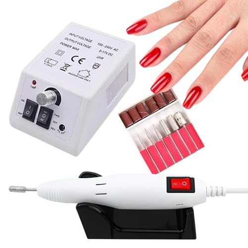 Lewer - Nagelfräser Set DM-2000 20W, Professionelles Maniküre & Pediküre Set, Nagelhaut- & Lackentferner, Weiss, Manicure Pedicure
