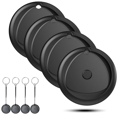 Air Tracker Tags 4er Pack Kompatibel mit Apple Wo ist? APP (Nur iOS), Schlüsselfinder mit 80dB Piepton, IP67 wasserdicht Smart Tag, Austauschbarer Akku, Key Tracker für Rucksack, Schlüssel, Koffer