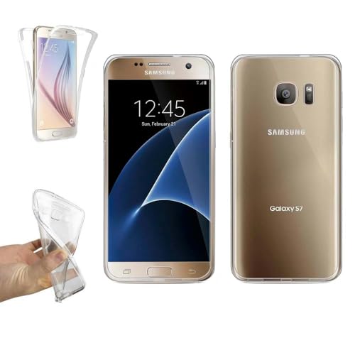 Transparent Silikonhülle TPU für Samsung Galaxy S7 Edge, Handyhülle Premium Kratzfest TPU 360 Grad Full Body