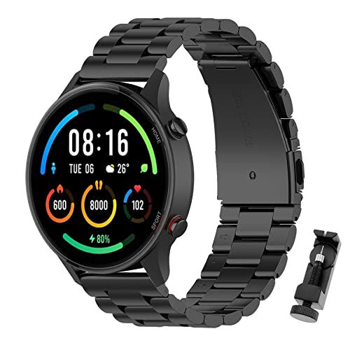 SenMore Armband Kompatibel mit Xiaomi Mi Watch, 22mm Metall Ersatzarmband für Xiaomi Mi Watch/Xiaomi Watch S1/Xiaomi Watch S1 Active/Xiaomi Mi Watch Color Sport.