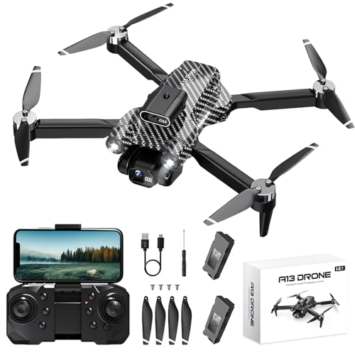 Drohne mit Kamera 4K, Mini Ferngesteuertes Flugzeug, Bürstenloser Motor 360°Flip Headless Modus WiFi 5G Bildübertragung Faltbar One Touch Start/Stop, 2 x 20 Mins Batterien, Kinderspielzeug, Schwarz