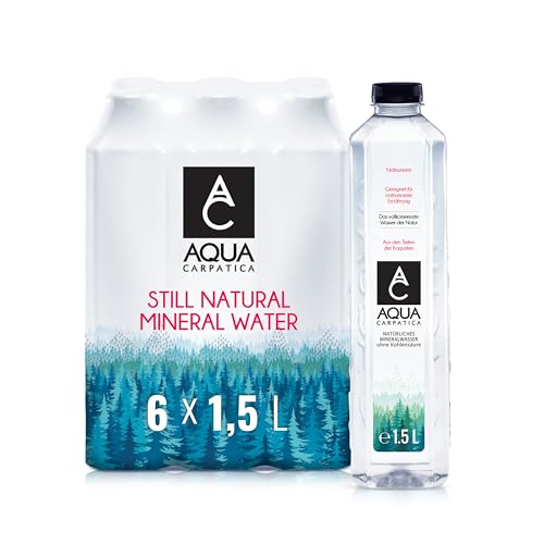 AQUA CARPATICA 1.5L x 6 Still Water Premium Natürliches Mineralwasser, Mit Natürlichen Elektrolyten, 100% Recycelbar, BPA Frei, Ohne Kohlensäure, Perfekt für die Zubereitung von Babynahrung